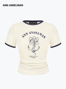 ANN ANDELMAN | Contrast Hem Print Waist-Shaped T-Shirt