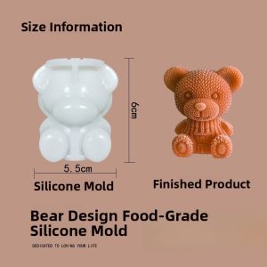 Food Grade Silicone Ice Cube Mold Small Bear Home Use for Beverages Coffee Whiskey Ice Making Kitchen Tool Ice Tray