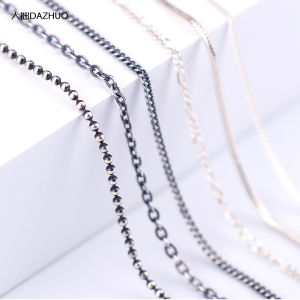 Japan Amp Japan Distressed Silver Necklace 925 Sterling Silver Mens and Womens Choker Japanese Trendy Thin Necklace without Pendants Single Chain