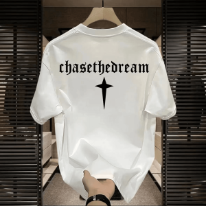 Áo Thun Cotton Tay Ngắn Mùa Hè Mới Cho Nam Cổ Tròn in Họa Tiết Thường Ngày Rộng Rãi Thời Trang Thường Ngày