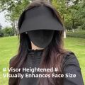 Sun Ice Silk Cycling Seamless Face Covering UV Protection Large Brim Empty Top Korean Style Mens Hat. 