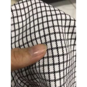 vải cotton sọc caro trắng đen dày vừa co dãn nhẹ_( khổ 1m5) may đầm váyquần vest blazer