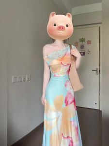 CHANGTONG | Lace Off-Shoulder Waist Accentuating Fitted Dress