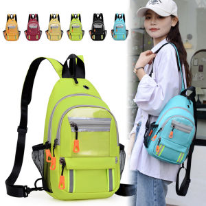 Multifunctional Chest Bag Backpack with Reflective Stripe Lightweight Shoulder Pack Large Capacity Crossbody Bags Waterproof Travel Daypack