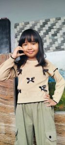 Poppy switer rajut pita anak atasan wanita