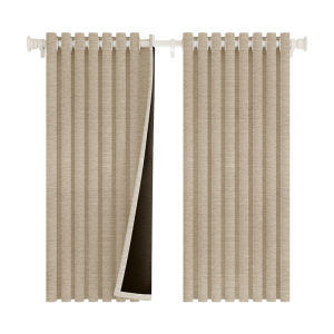 LEZHIHE | Non-Drilling Full Shade Adjustable Rod Set Cotton-Linen Simple Creamy Style