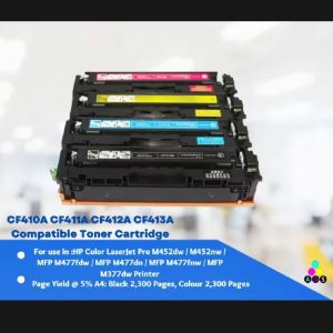 CF410A CF411A CF412A CF413A Compatible Toner Cartridge For HP Color LaserJet Pro M452dw / M452nw / MFP M477fdw / MFP M477dn / MFP M477fnw / MFP M377dw Printer