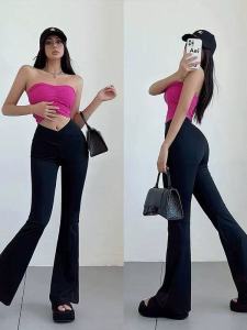 Butt Lift Seamless Crossed Waist Leggings Micro Flare Pants