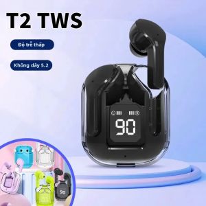 LS | Tai Nghe Bluetooth Không Dây T2 Tai Nghe Nhét Tai HIFI Có Đèn LED Hiển Thị Kỹ Thuật Số Âm Thanh Nổi Cho Thiết Kế Trong Suốt Của Xiaomi