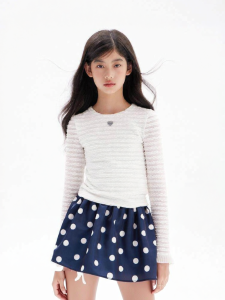 LOVESASAKIDS | Soft Breathable Childrens Spandex Blouse with Textured Cuffs and Ruffled Hem