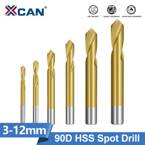 XCAN 3-12mm HSS 90 Degree NC Spot Drill Stub Spotting Location Center Drill Bit for Machining Hole Drill Chamfering Tools