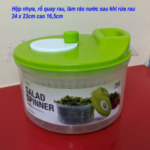 Bộ rổ quay rau vắt rau ráo nước nhanh vệ sinh giữ rau sạch đẹp kkhông bị dập nát. 24x23cm cao 165cm. P1256