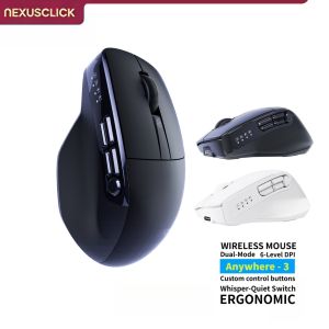 NexusClick Silent Wireless Gaming Mouse9 Programmable Custom ButtonsAdjustable DPIType-C Rechargeable Ergonomic Computer Mice