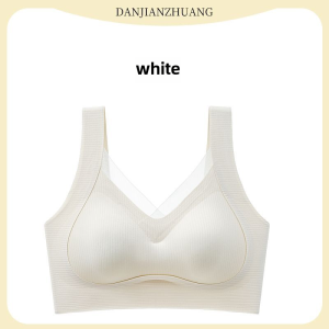 Ultra-Thin Seamless Sports Bra for Young Women Anti-Side-Boob Lifting and Anti-Light with Sponge Cup and Fixed Straps