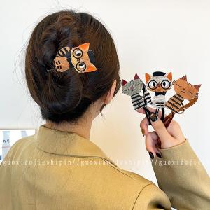 Cute Cat Twist Hair Clip Womens Shark Clamp Fresh out Fashion Korean Style Freshly Released D2200 Hair Accessories
