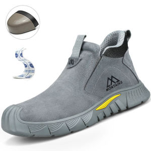 Steel-toe Safety Shoes Impact-resistant and Puncture-proof Work Shoes Mens Shoes for Construction Sites and Warehouses