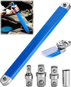 NiuXiang | Impact Offset Extension Wrench Kit 4Pcs Socket Drive Adapters Included Heavy Duty Hand Tool for Car & Motorcycle Maintenance