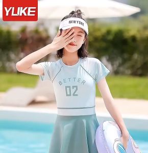 Bộ Đồ Bơi Trẻ Em YLIKE Cỡ Trung Và Lớn Bộ Bơi Bé Gái Tuổi Teen Đồ Bơi Cho Bé Gái