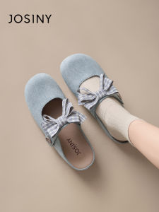 Josiny | Elastic Bow Slip-On Half Slippers Soft Sole
