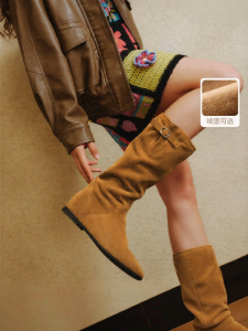 Belle | Winter Warm Womens Retro Western Boots with Fleece Lining and Inside Heel Lift