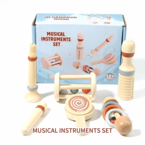 [READY STOCK] Montessori Wooden Musical Instruments Toys Set (5pcs) Baby Sensory Rattle Mainan Muzik Kanak-Kanak Gift Box Christmas Gift / Xmas Gift