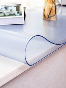 Modern Simplicity PVC Tablecloth Pad Dustproof Waterproof Oilproof Heatproof Washfree Window Seat Mat Transparent Frosted Design