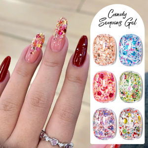 7ml Candy Sequins Nail Gel Polish Sparkling Glitter Shining Soak Off UV LED Semi-Permanent Varnish For DIY Nail Art Manicure