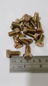 Baut Mur Kuning - Baut 12/8mm x 15cm (Paket 25pcs)