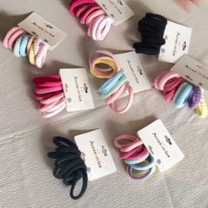 8Pcs/Card High Elastic Colorful Pony ring Girls Hair Rubber Band Big Hair Tie