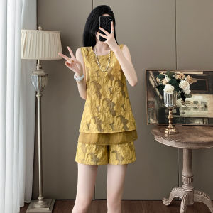 SUYE | Elegant And Youthful Style Womens Sleeveless Top Shorts Set