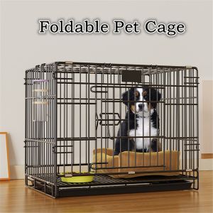 Professional Dog Cage Foldable Pet Cage Equipped with Toilet Thickening Indoor Teddy Cage Cat Cage Rabbit Cage Pet Supplies