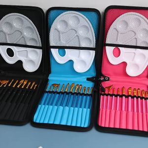 Bộ 12 cọ vẽ kèm khay màu và túi