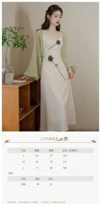 French Romantic Pure Desire Style Womens Dress And Cardigan Set Early Autumn Date Outfit High Waist A-Line Skirt Midi Dress