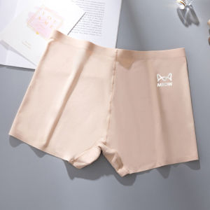 Miiow | Ice Silk Seamless Safety Pants Womens Anti-Light 2025 New Underwear Short Skirt Special Flat Angle Shorts Cotton Lined Mid Waist