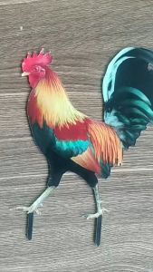 Chicken Yard Art 2D Acrylic Rooster Statue Rooster Decor Garden Statue Animal Garden Statue Full Color For Fields Gardens Parks Hotels easy to use