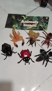 Mainan Binatang Serangga Karet Satu Set Kemasan Kantong 714K 4 | Mainan Figure Karet Animals Insects Isi 6 Ukuran Besar Dari Bahan Karet Berkualitas Mainan Terbaru Murah Mainan Laba Laba Kumbang Kalajengking Karet