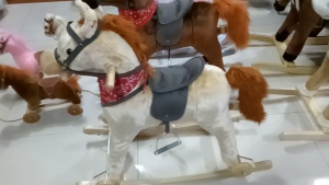 2 in1 Music&Sound Version Toddle Rocking Horse Ride-On Plush Rocker Rocking Animal for Children