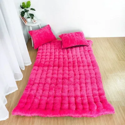 SUPER JUMBO KASUR BULU RASFUR 200X200 ( UKURAN BAHAN ) TIPE GENDER HALUS DAN TEBAL BONUS 2 BANTAL