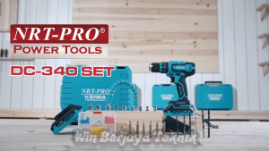 NRT-PRO DC 340 Set Bor Cordless Drill Baterai Tangan Beton Impact Tembok 20 V 20V Mesin DC340