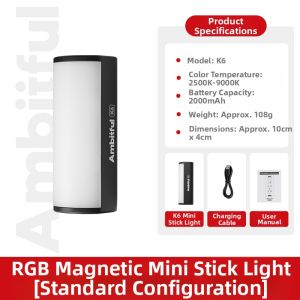 AMBITFUL | Magnetic Portable RGB Full Color Soft Light Lamp Photography Lighting