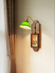 FANCY LAMP CLUB | Retro Decorative Wall Lamp Green Glass