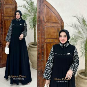 gamis modern raina dress gamis simple kekinian produk terbaru
