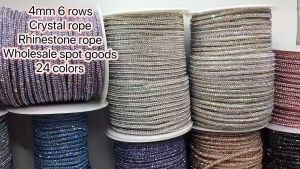 Crystal Decorative Shoelaces DIY Rope Rhinestone Rope Colorful Sparkling Round Clothing Accessories