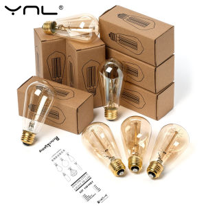 หลอดไฟเอดิสัน E27 T45 A19 ST64 220V 40W G80 G95 G125โคมไฟหลอดไส้หลอดไส้สไตล์ย้อนยุคเอดิสันหลอดไฟ