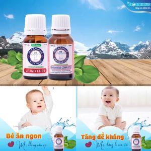 Bioamicus - Kẽm Biolizin sắt Ferrolip Baby vitamin K2D3 Vitamin D3 men vi sinh 10 chủng BioAmicus Complete