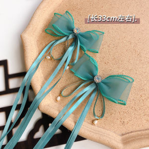 เครื่องประดับศีรษะใส่คู่กับชุดฮั่นฝูกิ๊บติดผมชุดโบราณสำหรับเด็กและผู้หญิงกิ๊บติดผมติดโบว์สไตล์จีนสำหรับเด็กหญิงเครื่องประดับผมเครื่องประดับแบบถักเปียสไตล์โบราณ