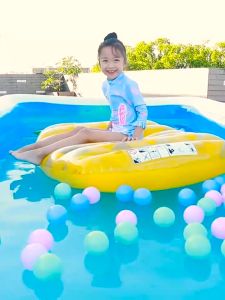 HIGHTUNE Swimming Pool Kids Family Pool Indoor Outdoor Extra Large Rectangular 3Ring Inflatable Swim Pool