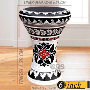 Darbuka Mini 6 inch Bahan Kayu Putih Hitam Mika Hitam Atau Putih Bisa COD