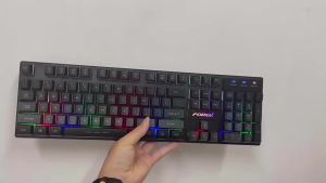 104 Keys Wired Keyboard RGB Colorful Gaming Keyboard Mechanical Feel Keyboard Standard Keyboard for Windows Laptop Computer