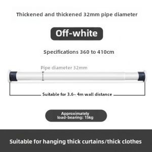 Expandable Rod No Drilling Installation Kitchen Window Curtain Bath Curtain Rod Half Curtain White Door Curtain Black Pole